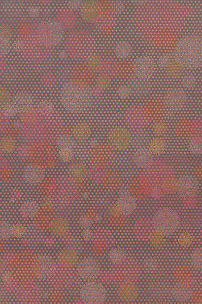 Bharti Kher, Start stop, start stop, be still, 2013, Bindis on board, 98 1/8 x 74 1/8 x
2 3⁄4”. Courtesy of Hauser & Wirth, London, Zürich