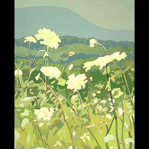 Sandy Litchfield, Queen Anne's Lace, 2022, gouache and colored pencil on paper, 50.80x40.64 cm. Courtesy the artist and Garvey|Simon, NYC