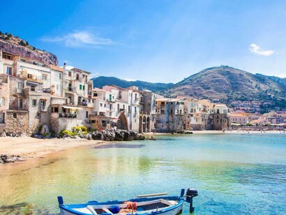 A romantic view of Sicily, Italy on a sunny day