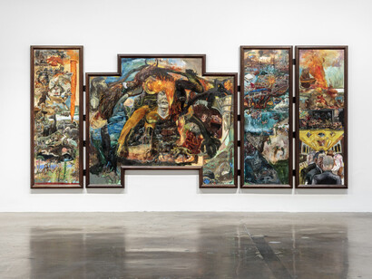 Celeste Dupuy-Spencer, Burning in the eyes of the maker, exhibition view. Courtesy of Jeffrey Deitch