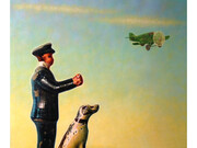 Peter Drake, Station Master, 2014, Acrylic on canvas, 106.7 x 132.1 cm, 42 x 52 in, courtesy of the artist, Flowers Gallery and the New York Academy of Art