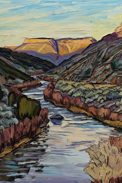 Jivan Lee, Below quartzite. Sunset ridgelines (detail), 2026. Courtesy of LewAllen Galleries