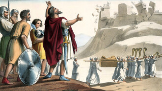 According to Joshua 6:1–27, the walls of Jericho fell after the Israelites marched around the city once a day for six days, and seven times on the seventh day, with priests blowing their horns each day and the people shouting on the final day
