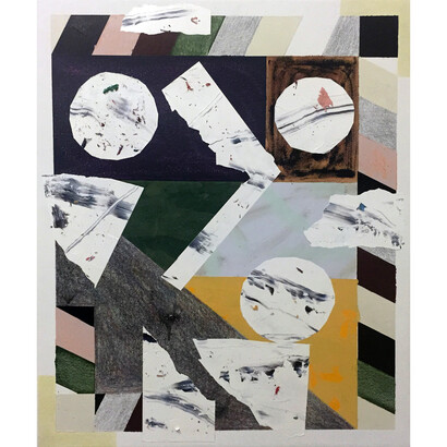 Benjamin Edmiston, Seasick, 2015, oil, acrylic, and pencil on canvas, 24 x 20 inches