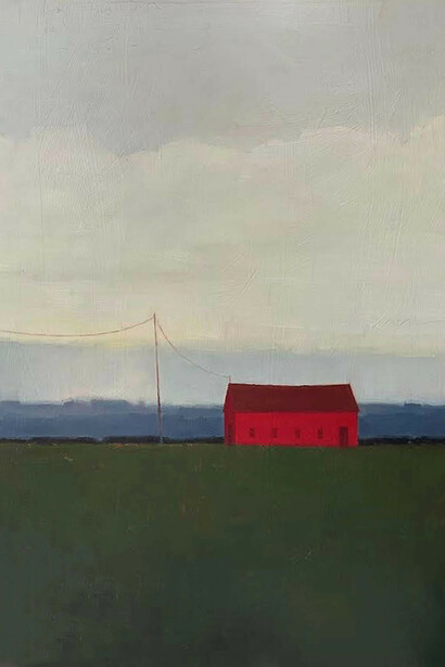 Tracy Helgeson, A lone barn (detail), 2025. Courtesy of Carrie Haddad Gallery