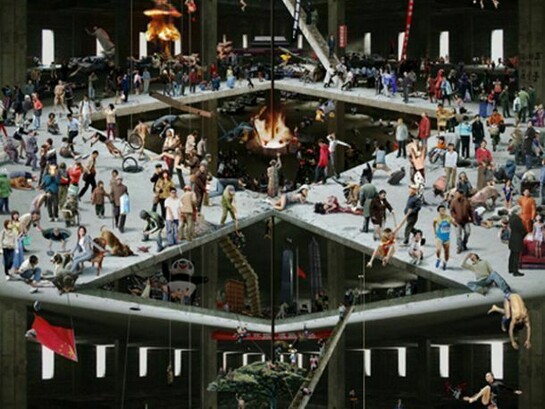 The Forever Unfinished Building No.4, 2008, 160 x 54cm Photograph