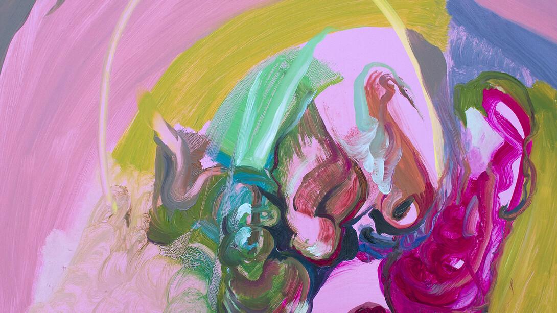 Katrine Roberts, Sucking in your breath, oil on board, 50 x 60 cm