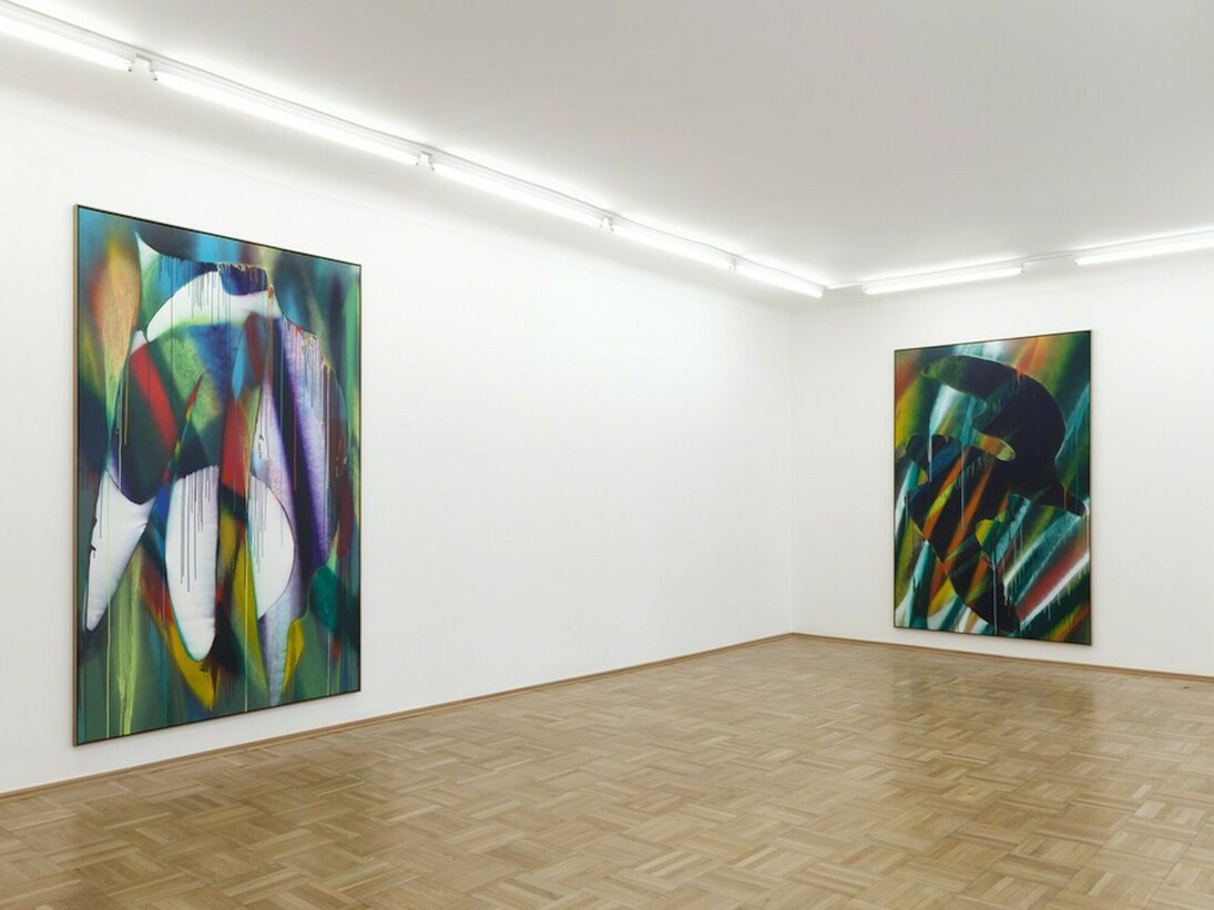 Katharina Grosse, Exhibition view. Courtesy of Galerie nächst St. Stephan Rosemarie Schwarzwälder