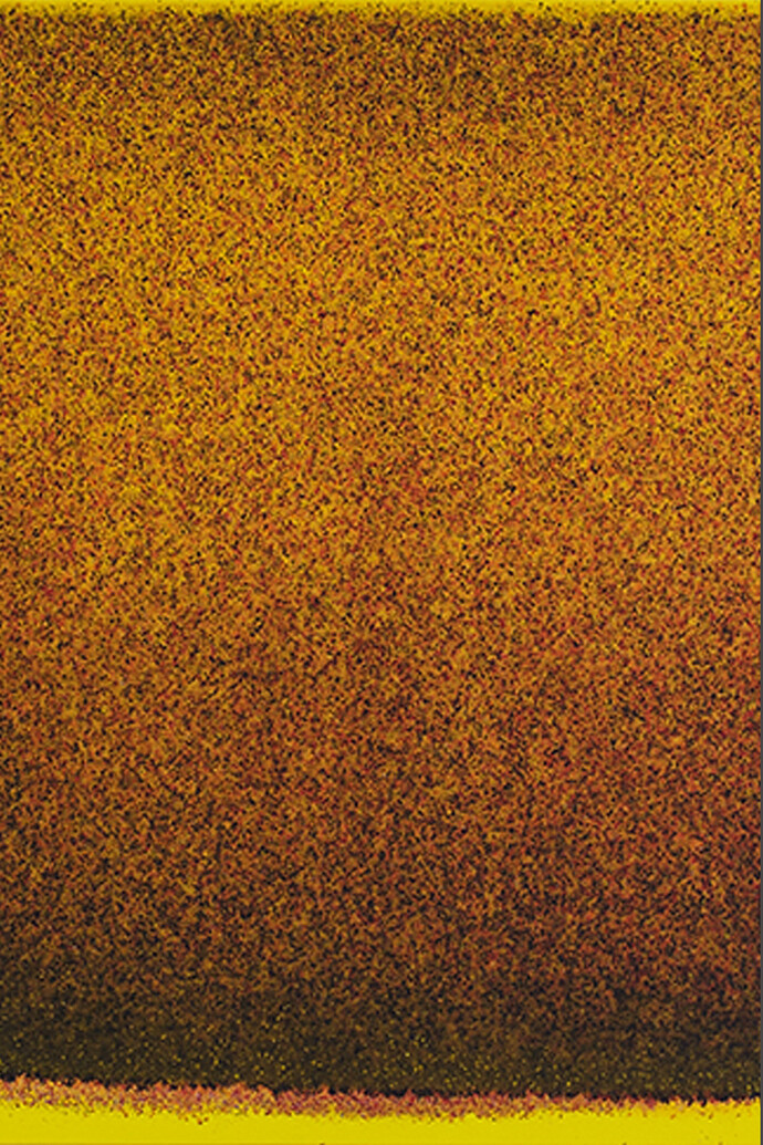 John Knuth, Great Plain (2014) Acrylic/flyspeck on canvas cm. 91.44x213.36 (in. 36 x 84)
