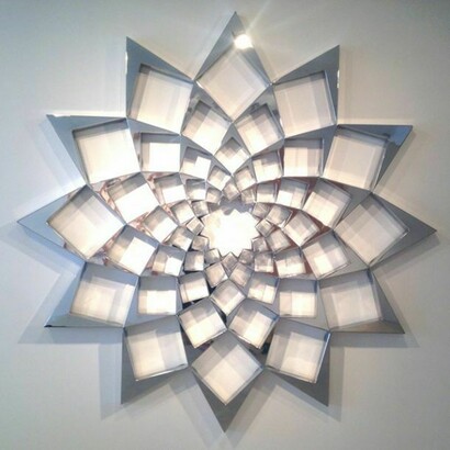 Steven Naifeh, Saida XXXIV: Chrome, 2014, Chrome-plated steel, 84 x 84 in