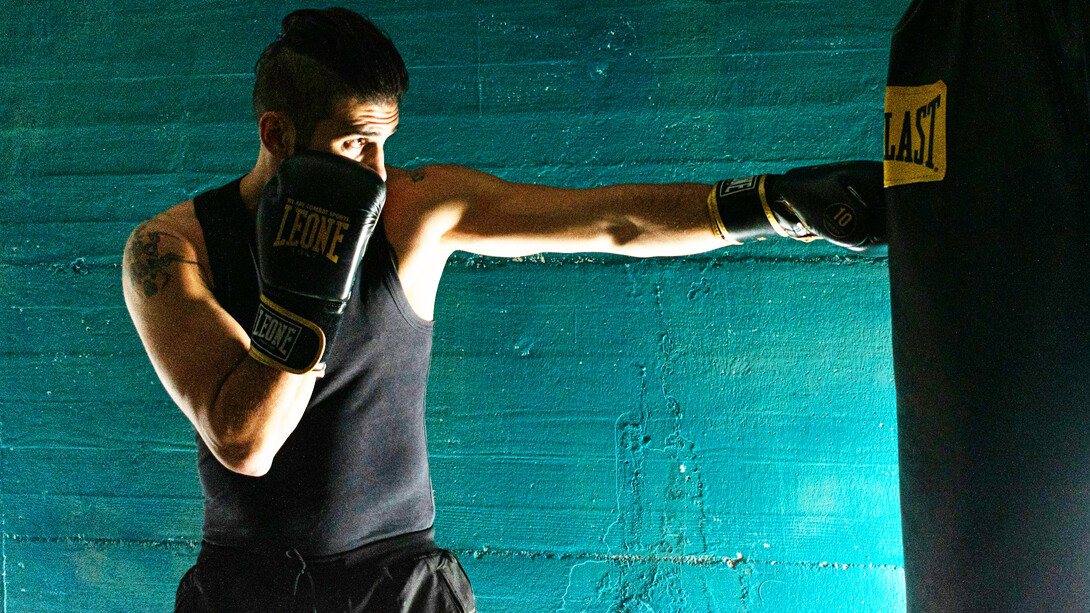 An athlete training and pushing himself 