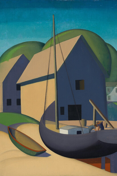 George Ault, Provincetown: boat and houses (detail), 1922. Courtesy of Blanton Museum