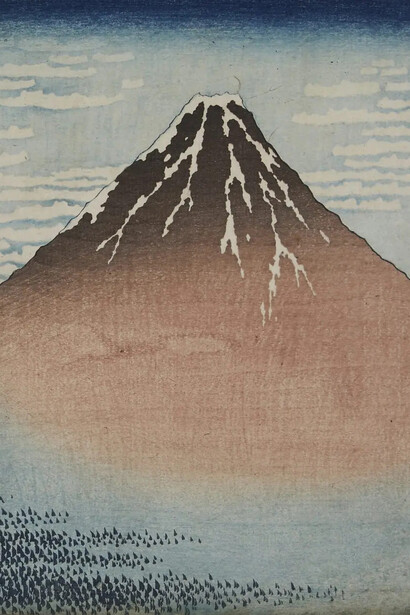 Hokusai Manga, Red Fuji (detail). Courtesy of MOA Museum of Art