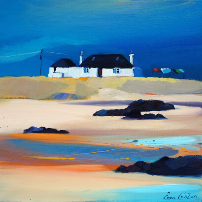 Tiree Cottage In The Blue by Pam Carter