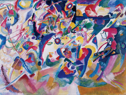 Wassily Kandinsky, Study for “Composition VII”, (Sketch 3),
1913,
Oil on canvas, 89.5 x 125 cm,
Städtische Galerie im Lenbachhaus, Munich