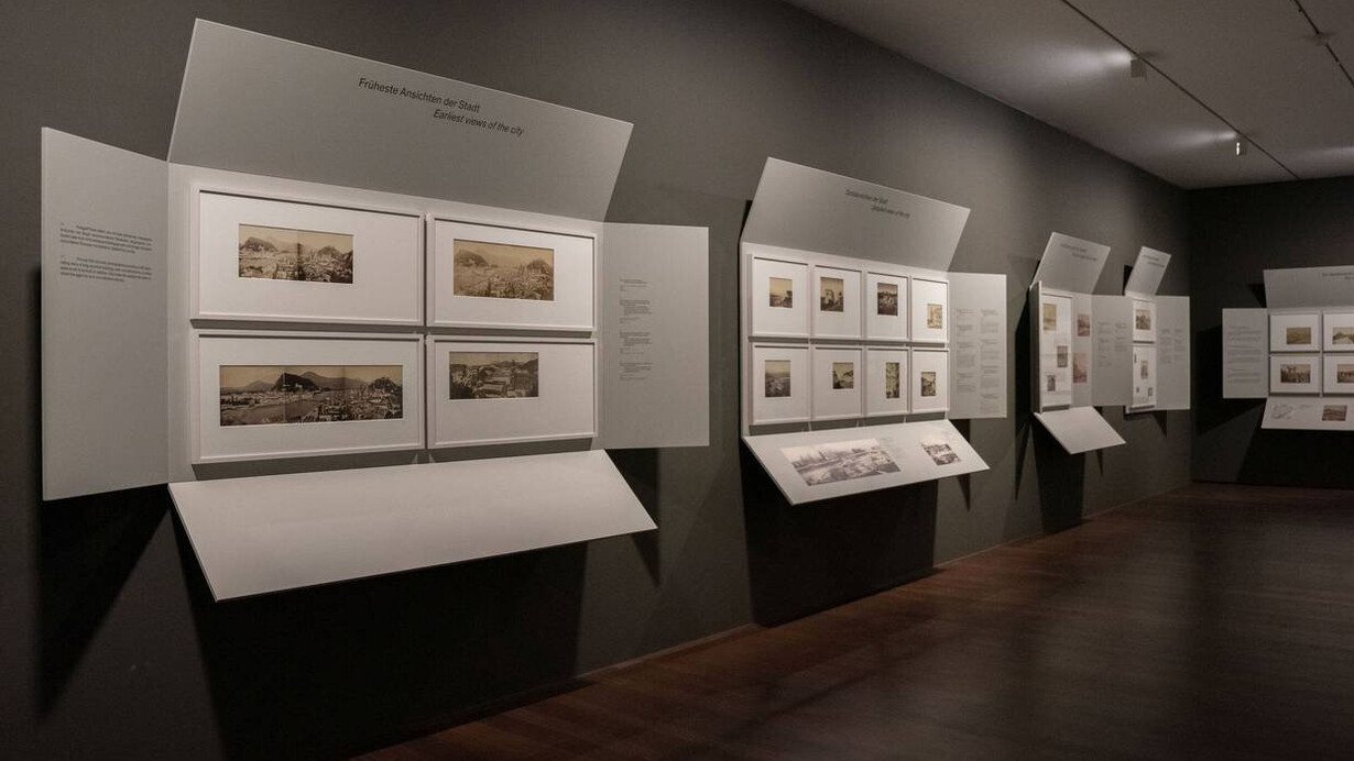 Bilderwende. Zeitenwende. Geschichte der frühen fotografie in Salzburg (1839–1877), ausstellungsansicht. Mit freundlicher genehmigung des Museum der Moderne