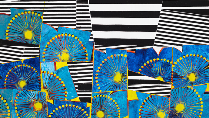 Margaret Lanzetta, Opposite Temperate Zones, 2015, oil and acrylic on canvas, 52 x 62 inches. Photo credit: Kevin Noble