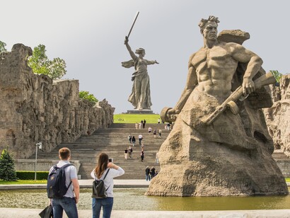 Estátuas na colina de Mamayev, em Volgogrado, Federação Russa