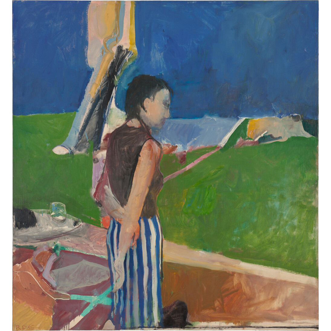 Richard Diebenkorn, Girl On a Terrace, 1956, Oil on canvas, 179.07 x 166.05 x 2.54 cm, Collection Neuberger Museum of Art, Purchase College, State University of New York. Gift of Roy R. Neuberger, Copyright 2014 The Richard Diebenkorn Foundation 