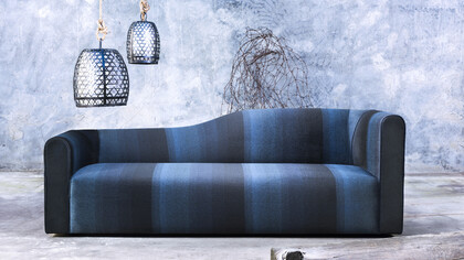 Sandra Jordan, Casa del Cielo, Suri Ombre fabric (Colina Sofa designed by Jiun Ho) 

