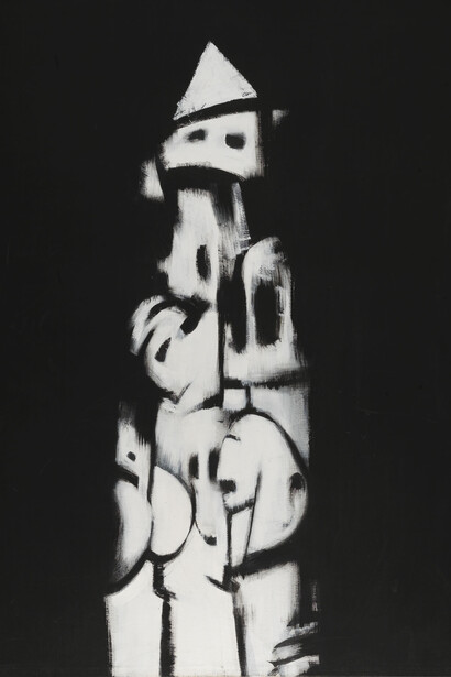 Norman Lewis - American Totem, 1960. Oil on canvas, 74 x 45 in. Estate of Norman W. Lewis; Courtesy of Michael Rosenfeld Gallery, New York 
© Estate of Norman W. Lewis; Courtesy of Michael Rosenfeld Gallery LLC, New York, NY 
