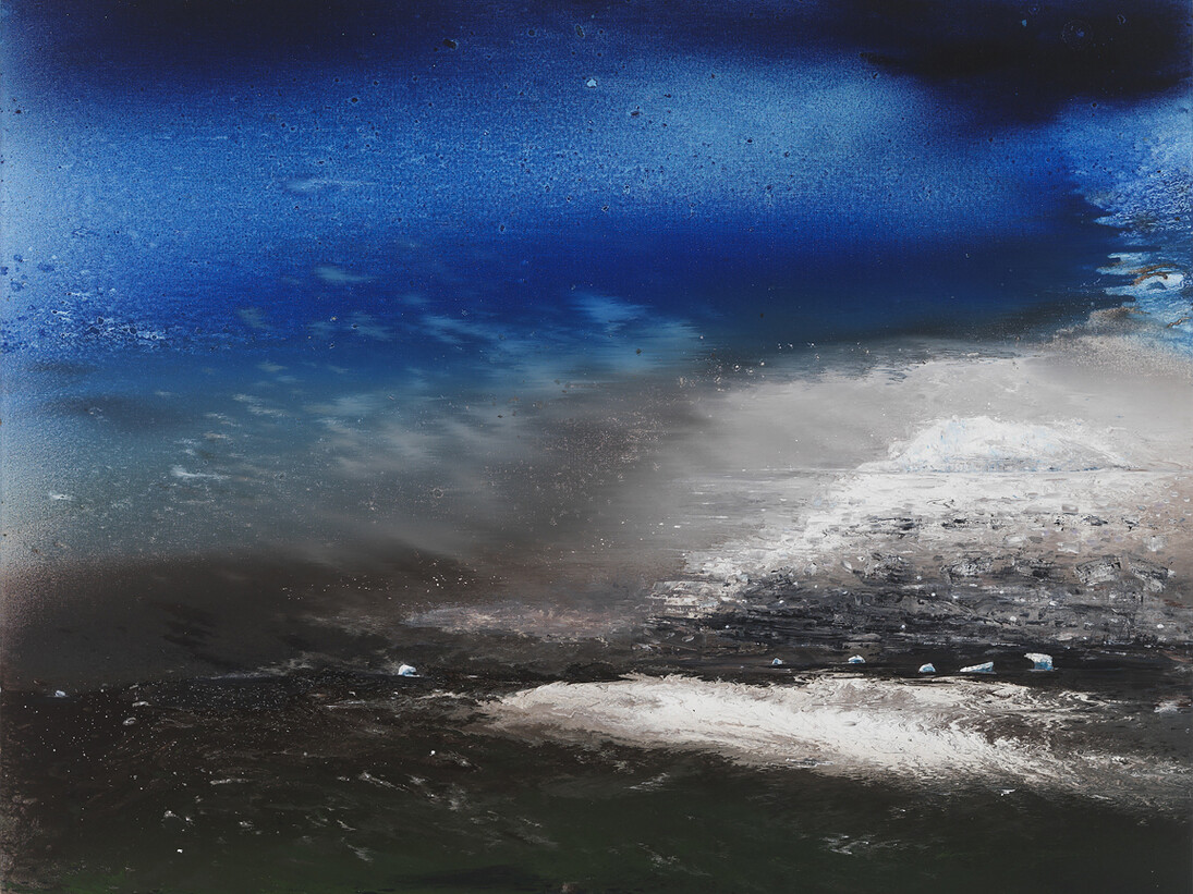 Anne Neely, Calving, 2014, Oil on linen, 48 x 60 in.