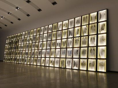 Ibrahim Mahama, Zilijifa,  ausstellungsansicht. Mit freundlicher genehmigung der Kunsthalle Wien