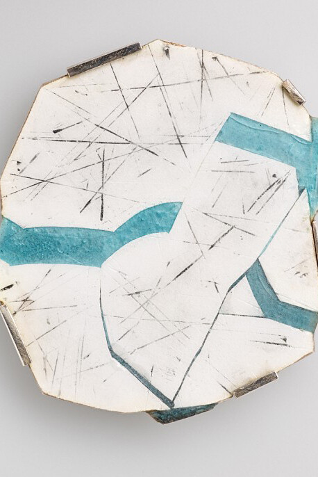 Barbara Seidenath, Germany, b. 1960, Arctic Brooch, 1999, Sterling silver, enamel, 5.1 x 5.1 cm (2 x 2 inches) Helen M. Danforth Acquisition Fund 2001.21.1