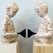 Demetz, Debt to my Mother, wood and acrylic paint, 2013, 63 x 36,5 x 35 cm