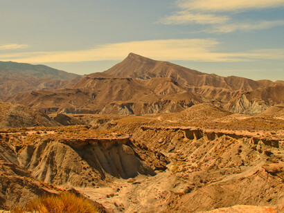 Paisaje del desierto de Tabernas, localizado en la provincia de Almería, Andalucía (España)
