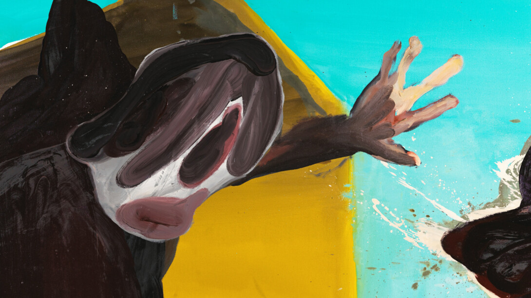 Zümrütoğlu, Could Be (close-up), 2023, oil on canvas, 250x300 cm. Courtesy of the artist and JD Malat Gallery 