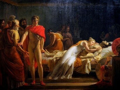 Léon Cogniet, Briseide nella tenda di Achille scopre il corpo di Patroclo