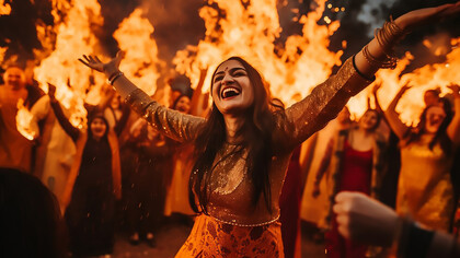 Portrait of indian people celebrating festival