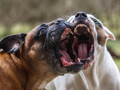 Perros peleando