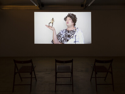 Marvin Gaye Chetwynd, Bat Opera 2, Installation view Massimo De Carlo, Milano 2014, Photo by Roberto Marossi, Courtesy of Massimo De Carlo, Milano/London