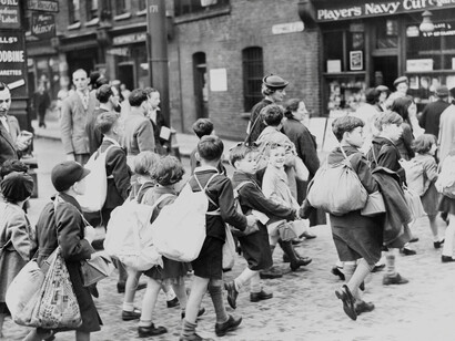 Children being evacuated from London’s East End during World War II (1939–1945), Imperial War Museums, UK