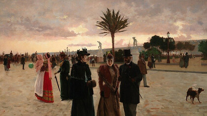 Francesco Paolo Diodati, Piazza Vittoria, 1893, olio su tela, 84 x 184, Napoli, Italia, Gallerie d’Italia