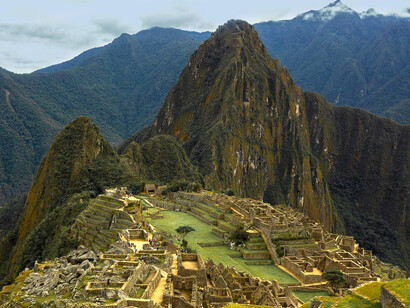 Vista aérea de Machu Picchu, Perú