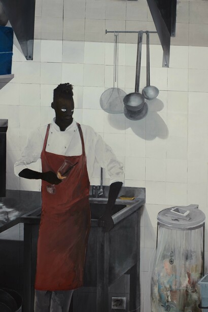 Tim Sandow, Lonely Boy, Acrylic and dispersion on canvas, 220x180 cm, 2019 ©Copyright by the artists and Galerie Droste