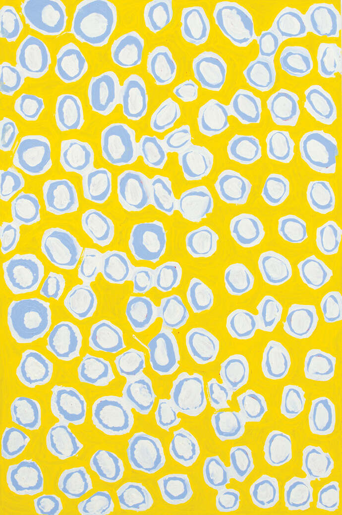 Alice Nampitjinpa, Takupalangu. Acrylic on Canvas, 80x120cm