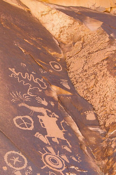 Ethereal petroglyphs from the Arid southwest of the USA's ancient deserts