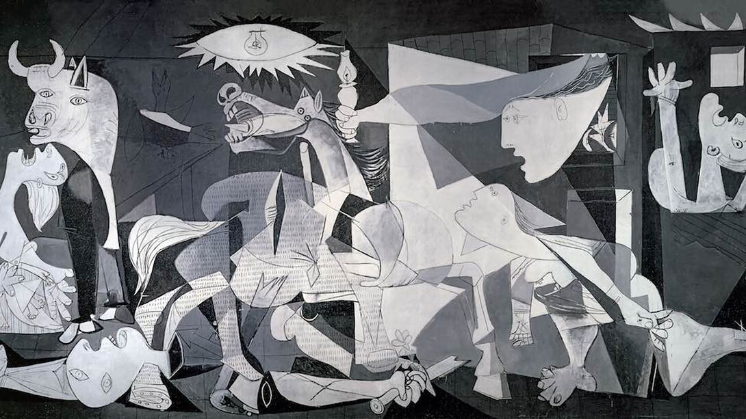 Guernica, Pablo Picasso,1937. Cette oeuvre a permis de mettre en avant les horreurs de la guerre civile espagnole dans le but de sensibiliser le public aux conséquences de la violence