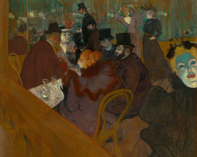 Henri de Toulouse-Lautrec, French, 1864-1901
At the Moulin Rouge, 1892/95