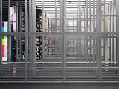 Andreas Gursky, Lager/Storage, 2014
Inkjet print, 84 3/4 × 160 1/4 × 2 7/16 inches, framed (215.2 × 407 × 6.2 cm, © Andreas Gursky/Artist Rights Society (ARS), New York/VG Bild-Kunst, Bonn. Courtesy of Gagosian
