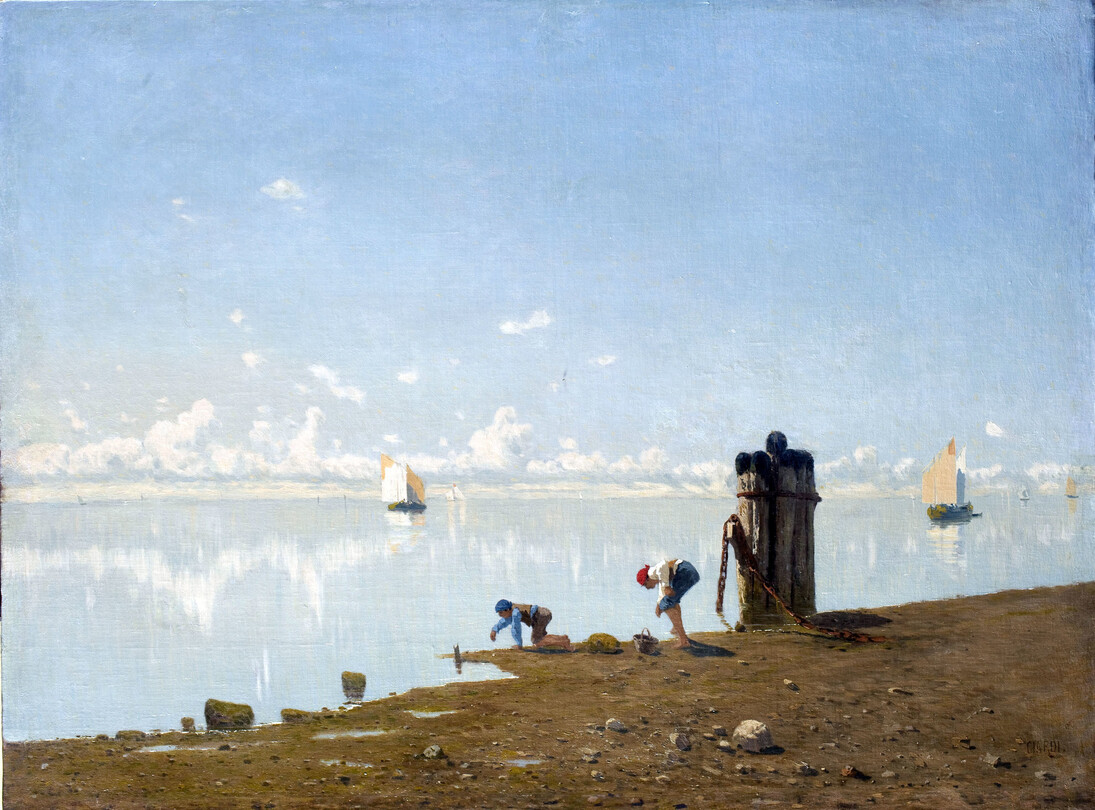Guglielmo Ciardi, Veduta sulla laguna, olio su tela, 73 x 98 cm
