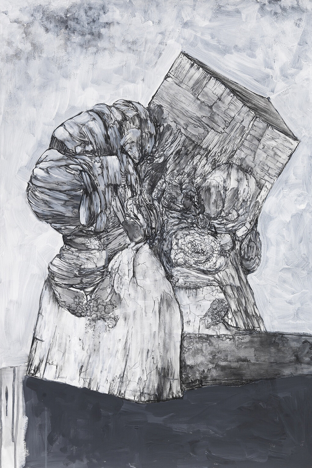 Henrique Oliveira, Sans titre, 2015, Technique mixte sur papier / Mixed media on paper, 106 x 75 cm / 41 3/4 x 29 1/2 in. Pièce unique / Unique piece, Courtesy Galerie GP & N Vallois, Paris, Photo : André Morin