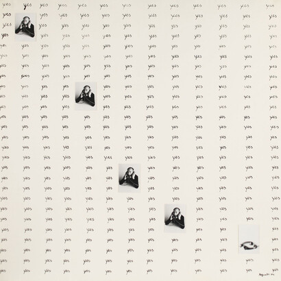 Vincenzo Agnetti, Autotelefonata, 1974. Tecnica mista su carta, 56,5 x 56,5 cm. Courtesy of Osart Gallery