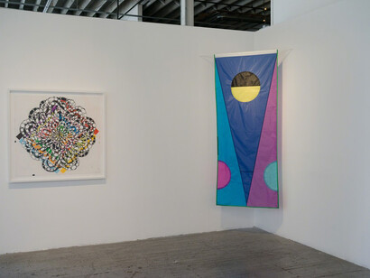 Ghost Flags and Flower Paintings, Exhibition view. Courtesy of Gallery 16