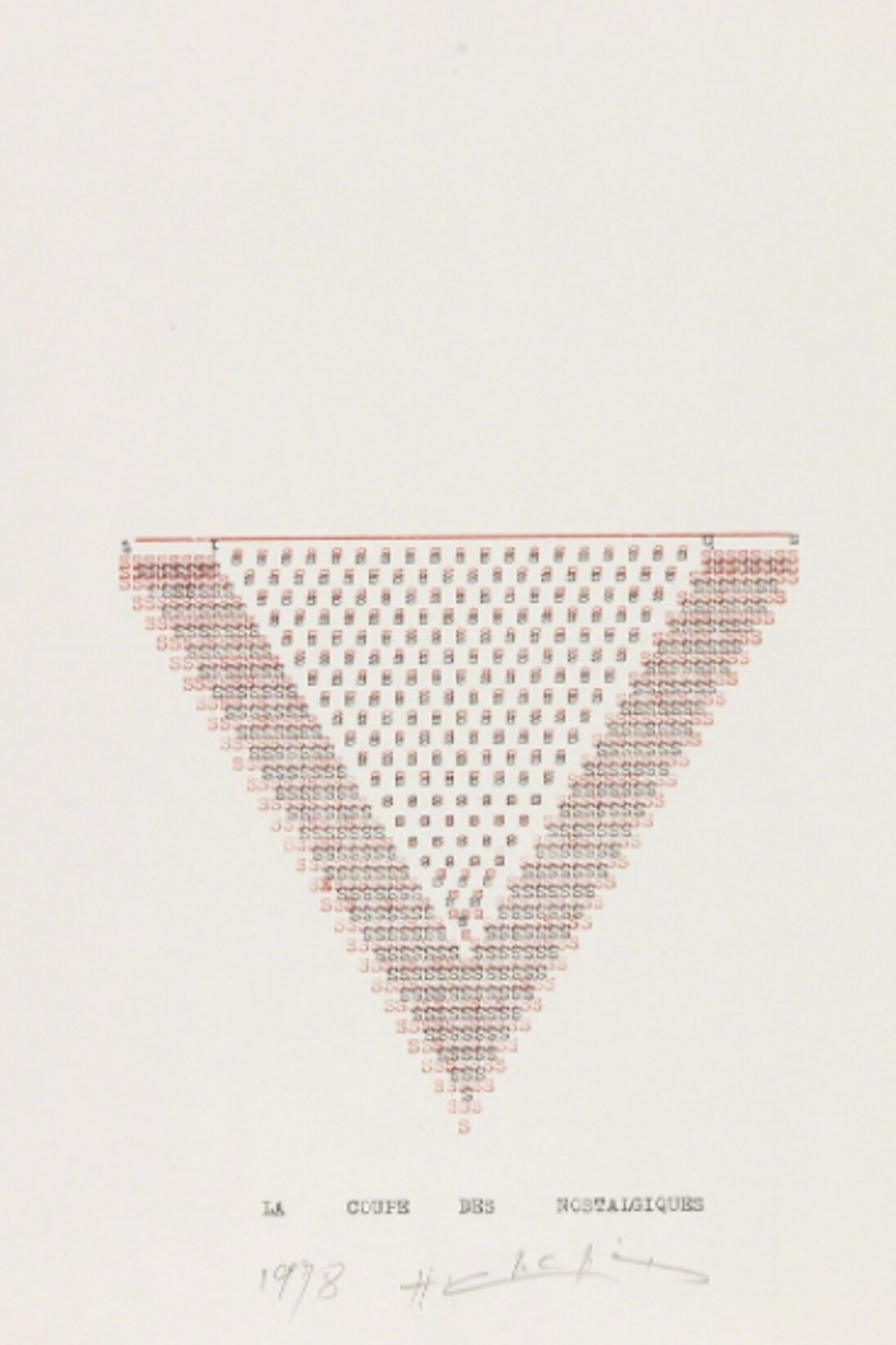 Henri Chopin, La Coupe des Nostalgiques, 1978. Courtesy of Richard Saltoun