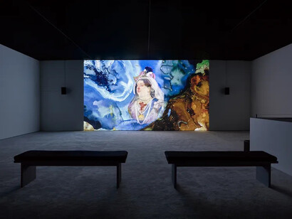 Shahzia Sikander, High seas; closed skies, exhibition view. Courtesy of Victoria Miro Gallery